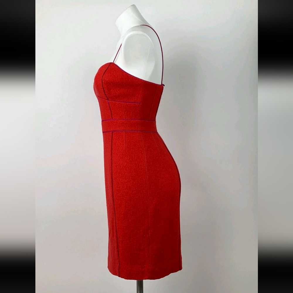 Banana Republic Red Wool Purple Seamed Sheath Dress
